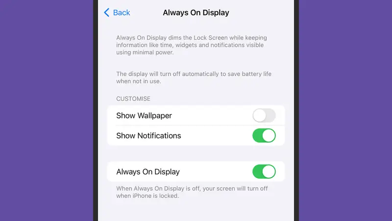 يمكن إظهار الخلفية والإشعارات أو إخفائها. حقوق الصورة: ديفيد نيلد