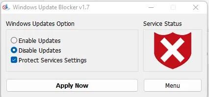 إيقاف تحديثات ويندوز نهائياً باستخدام برنامج (غير مستحسن)